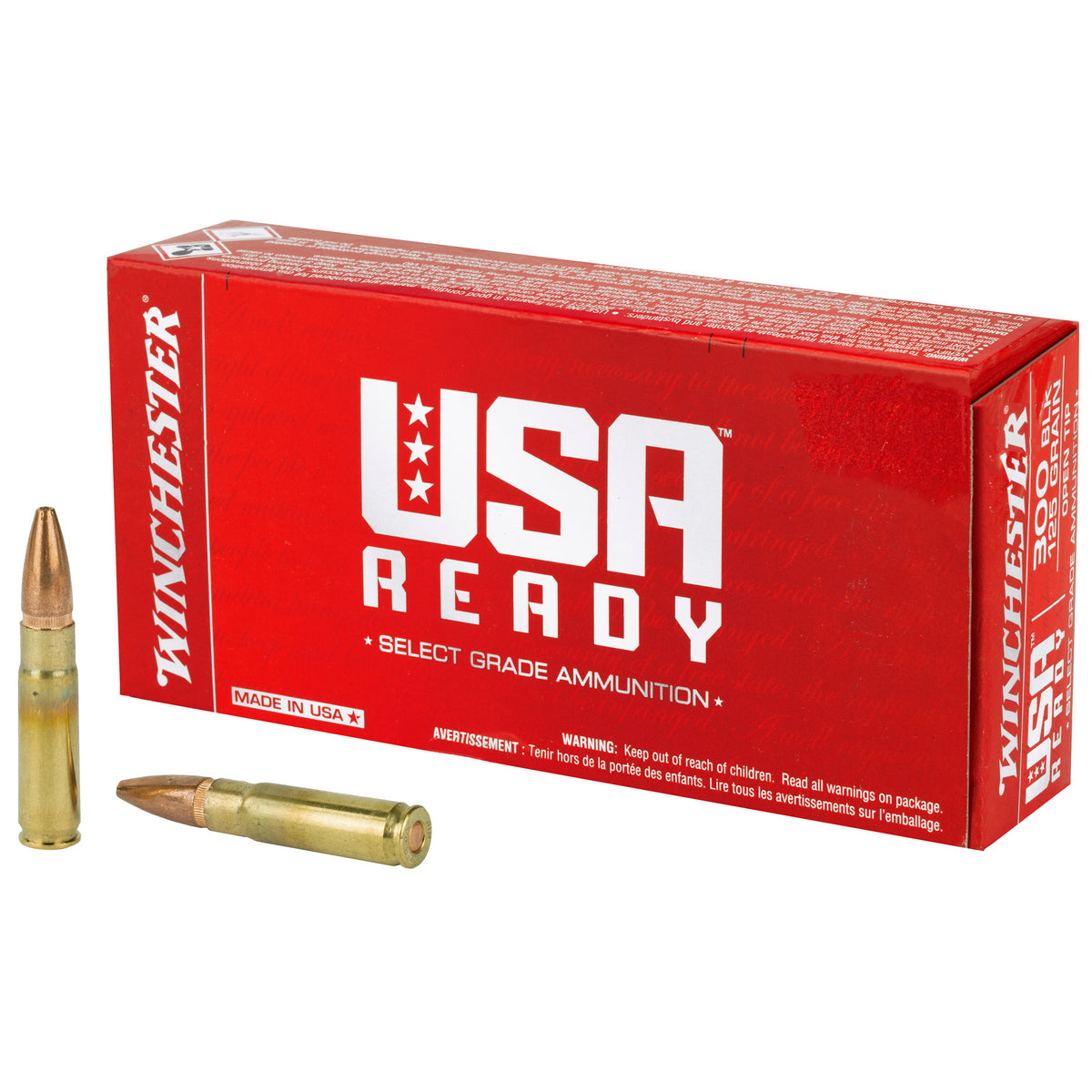 Winchester .300 AAC Blackout RED300 USA Ready Ready Open Tip Range 125 Grain