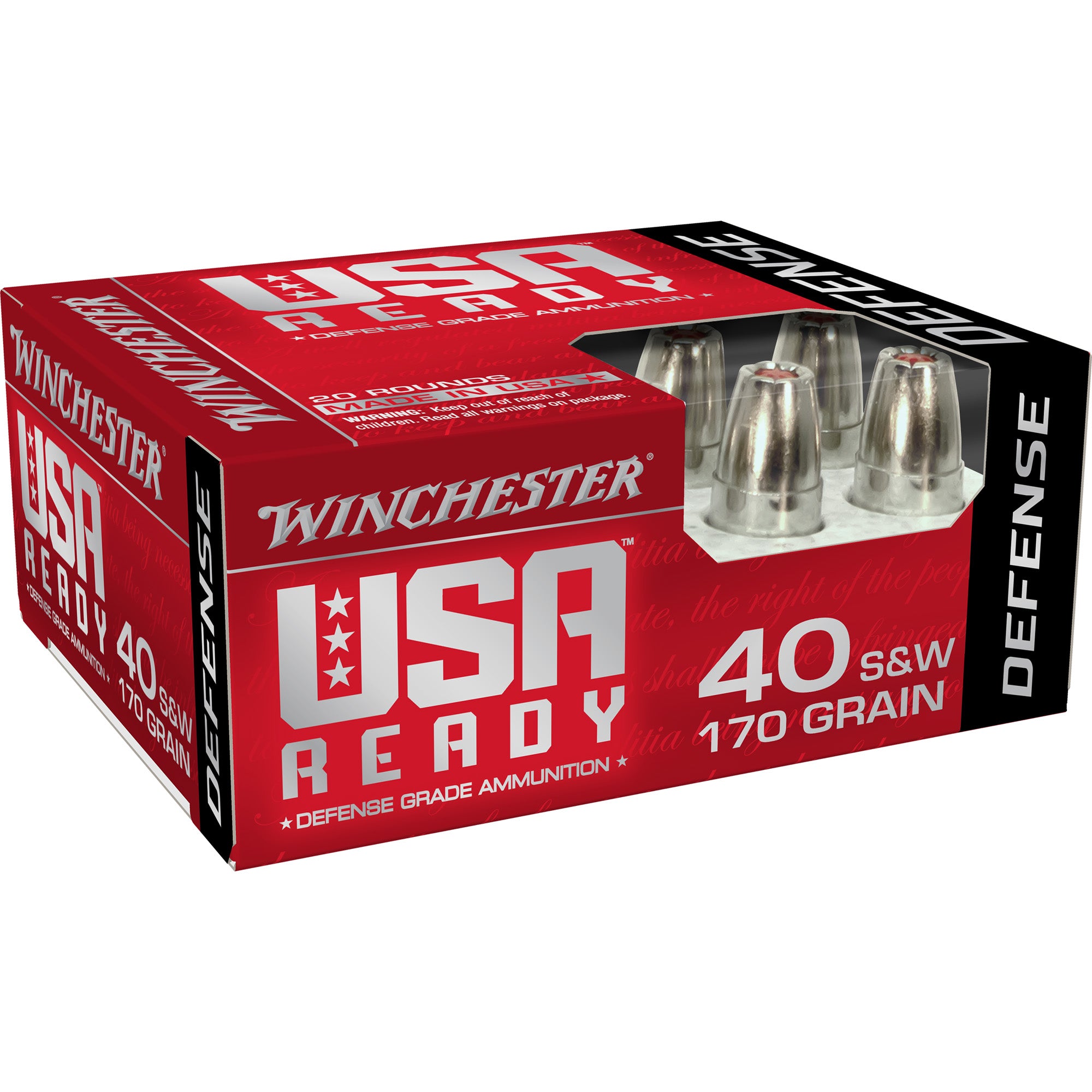 Winchester .40 S&W RED40HP USA Ready Ready Hex Vent Hollow Point 170 Grain