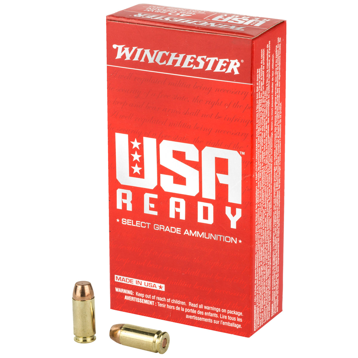 Winchester .40 S&W RED40 USA Ready Full Metal Jacket Flat Nose FMJFN 165 Grain