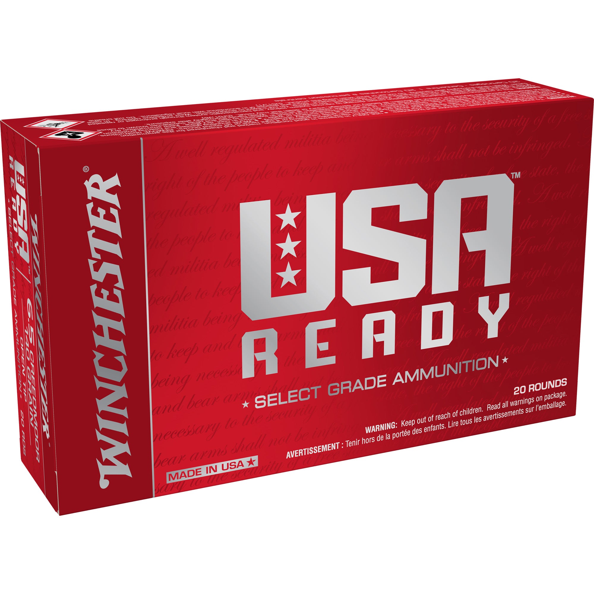 Winchester 6.5mm Creedmoor RED65140 USA READY Open Tip 140 Grain