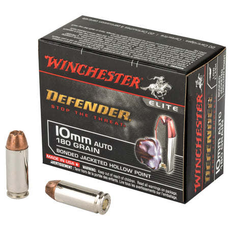 Winchester 10mm Auto S10MMPDB Defender Bonded Jacket Hollow Point 180 Grain