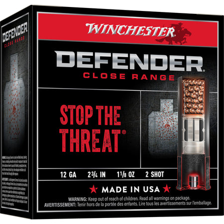 Winchester 12 Gauge S122PD25 Defender 020892230972 2.75" 1-1/8oz 2 Shot