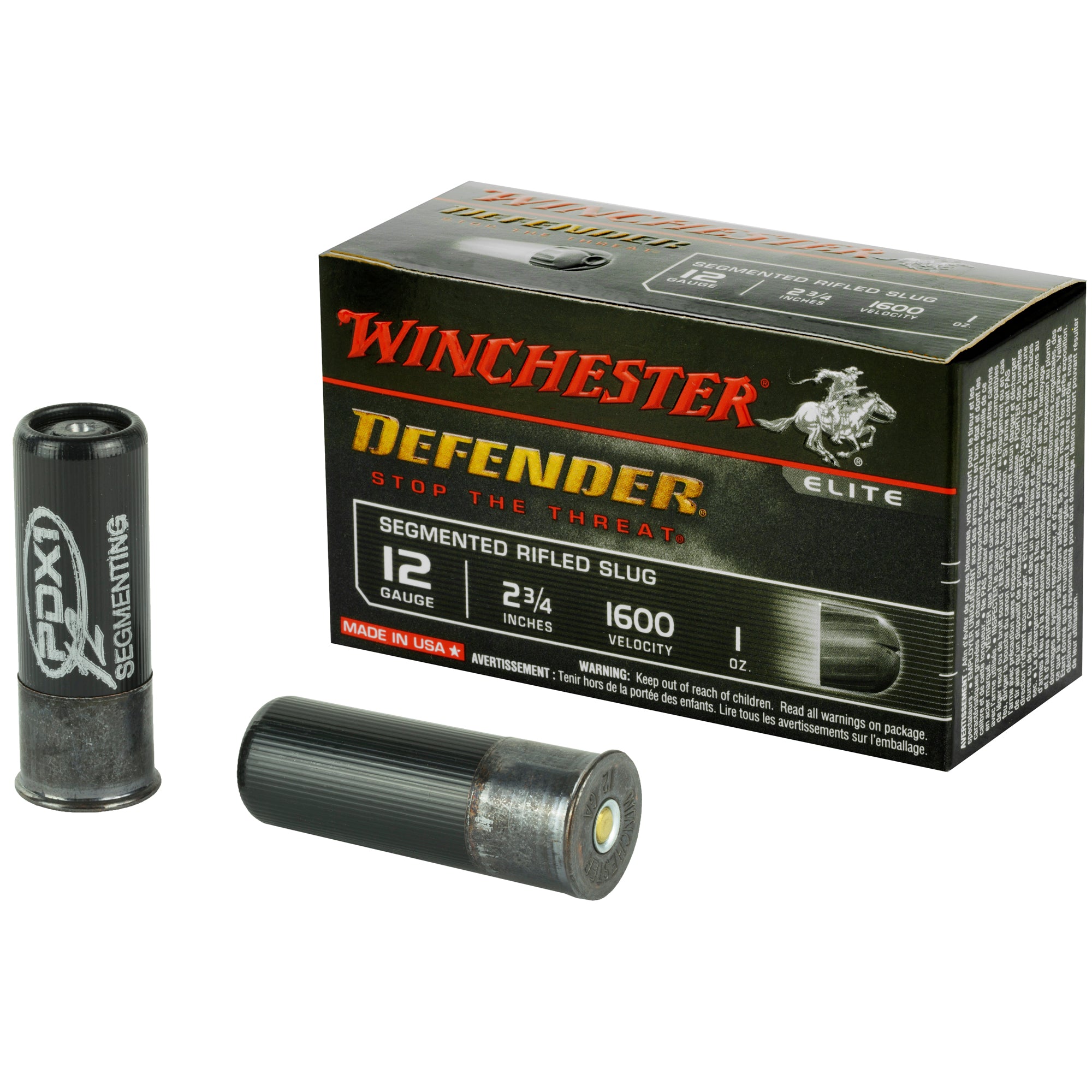 Winchester 12 Gauge S12PDX1S PDX1 Defender PDX1 Defender 2.75" 1oz Rifled Slug