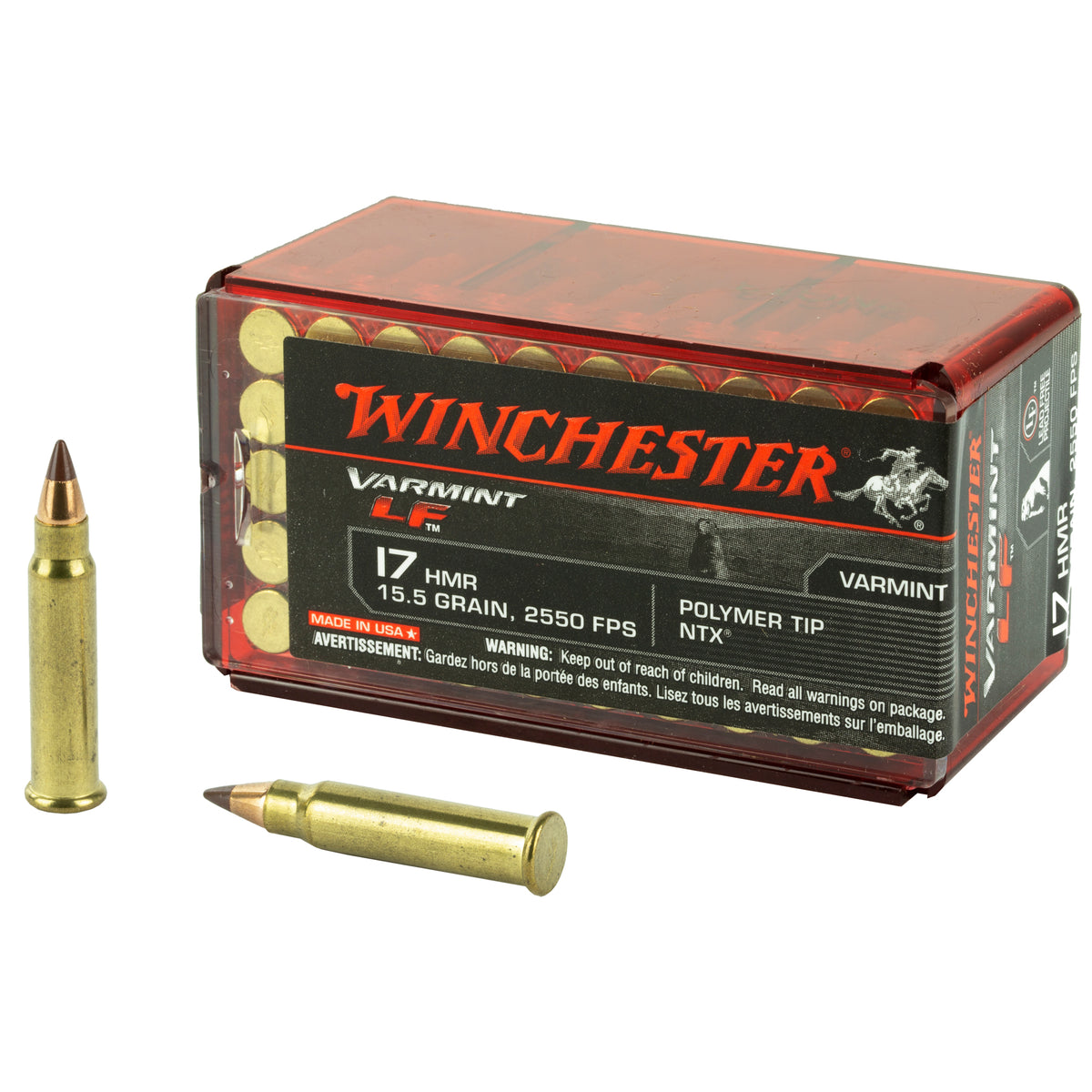 Winchester .17 HMR S17HMR1LF Varmint LF Lead Free Polymer Tip NTX 16 Grain
