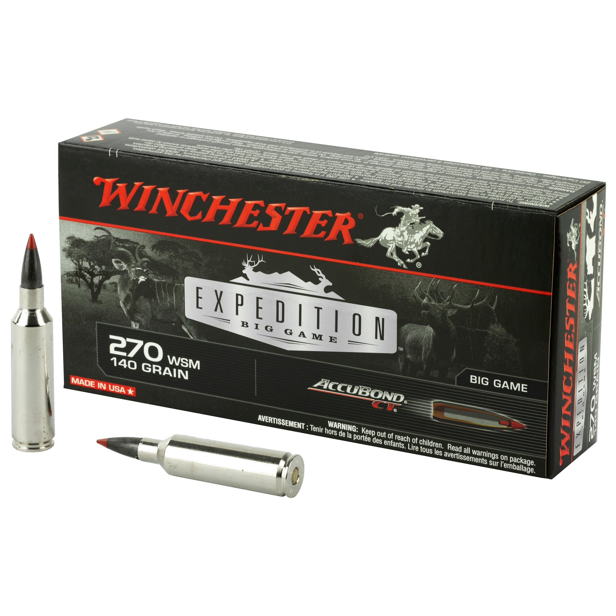 Winchester .270 WSM S270WSMCT Expedition Big Game AccuBond CT Polymer Tip 140 Grain