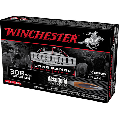 Winchester .308 Win / 7.62x51mm S308LR Expedition Big Game Nosler AccuBond Long-Range 168 Grain