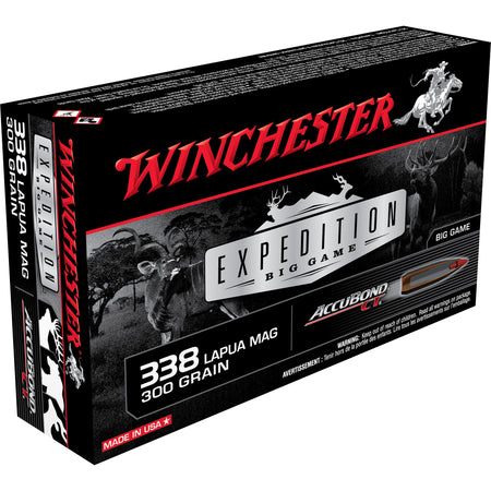 Winchester .338 Lapua Magnum S338LCT Expedition Big Game AccuBond CT Polymer Tip 300 Grain