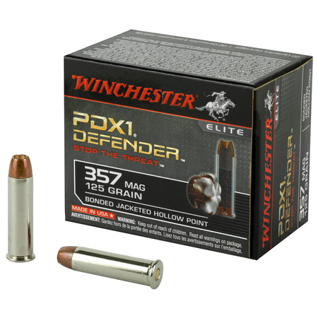 Winchester .357 Magnum S357MPDB PDX1 Defender Elite Bonded Jacket Hollow Point 125 Grain