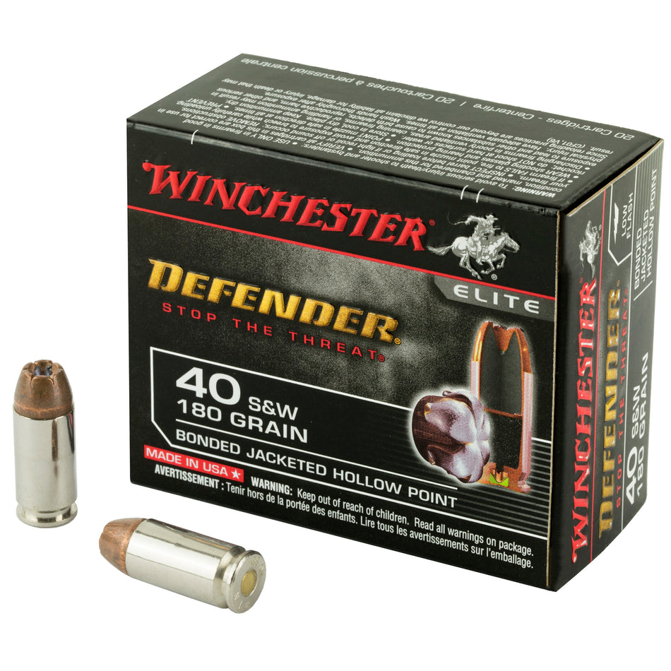 Winchester .40 S&W S40SWPDB1 Defender Bonded Jacket Hollow Point 180 Grain