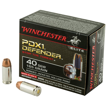Winchester .40 S&W S40SWPDB PDX1 Defender Bonded Jacket Hollow Point 165 Grain