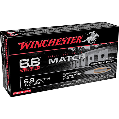 Winchester 6.8 Western S68WM Match Sierra MatchKing Boat Tail Hollow Point BTHP 170 Grain