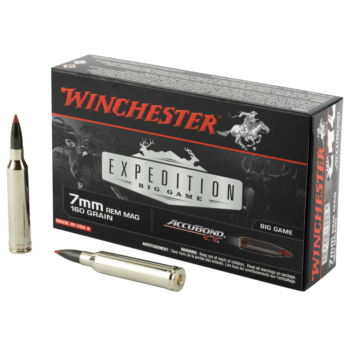 Winchester 7mm Remington Mag S7MMCT AccuBond CT Polymer Tip PT 160 Grain