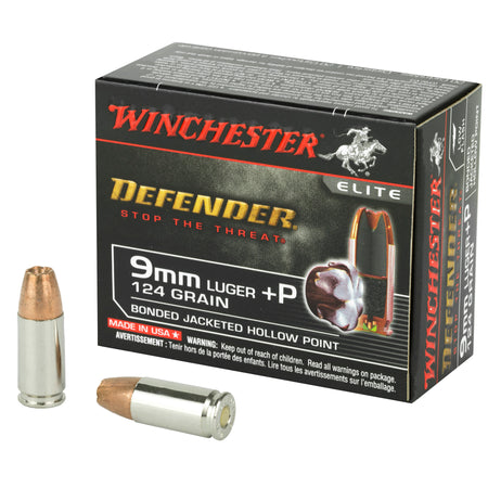 Winchester 9mm Luger/Parabellum S9MMPDB PDX1 Defender Bonded Jacket Hollow Point 124 Grain