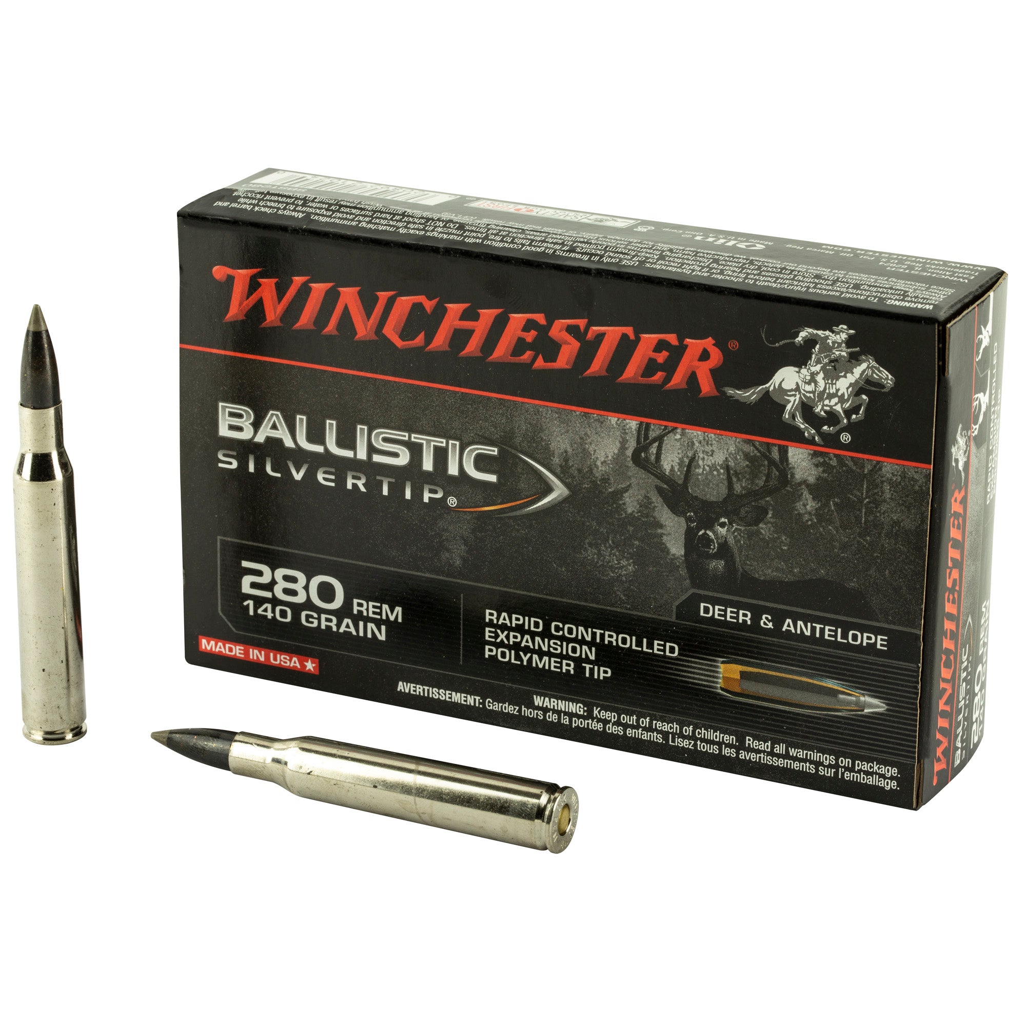 Winchester .280 Remington SBST280 Ballistic Silvertip Rapid Controlled Expansion Polymer Tip 140 Grain