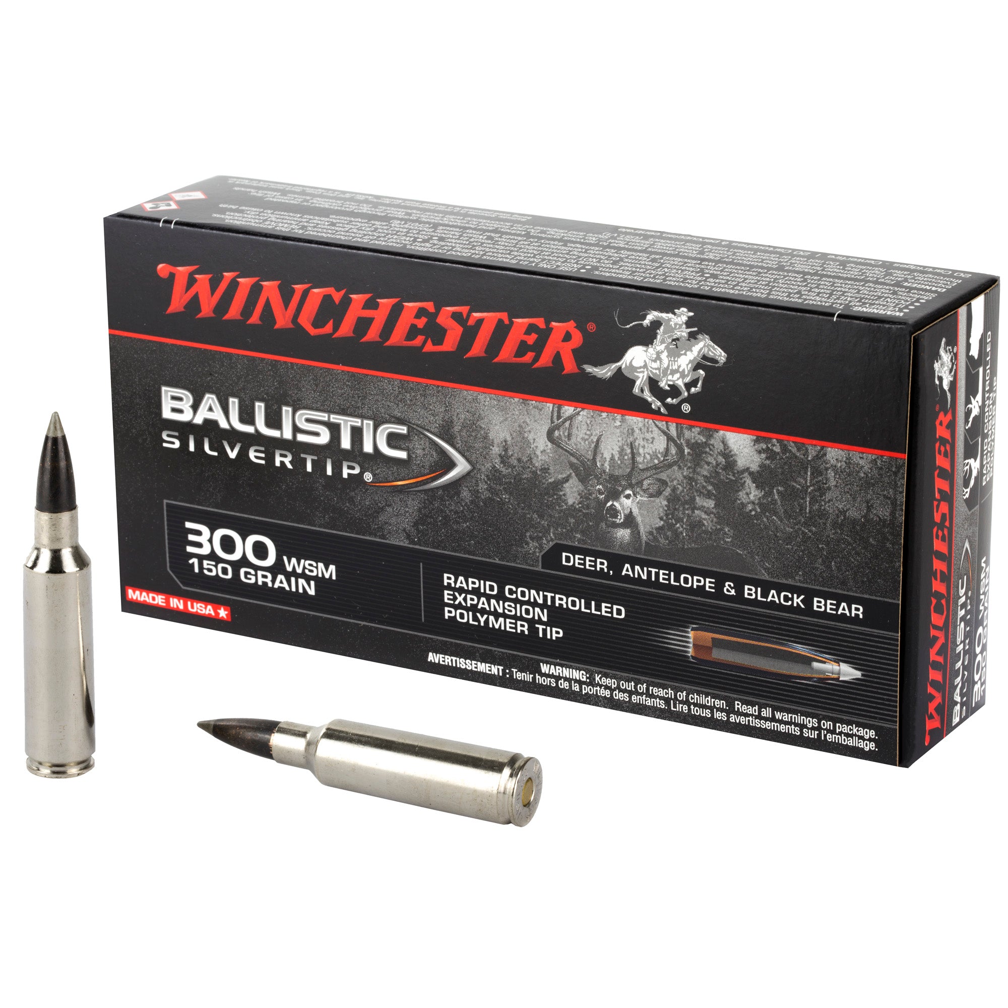 Winchester .300 WSM SBST300S Ballistic Silvertip Polymer Tip PT 150 Grain