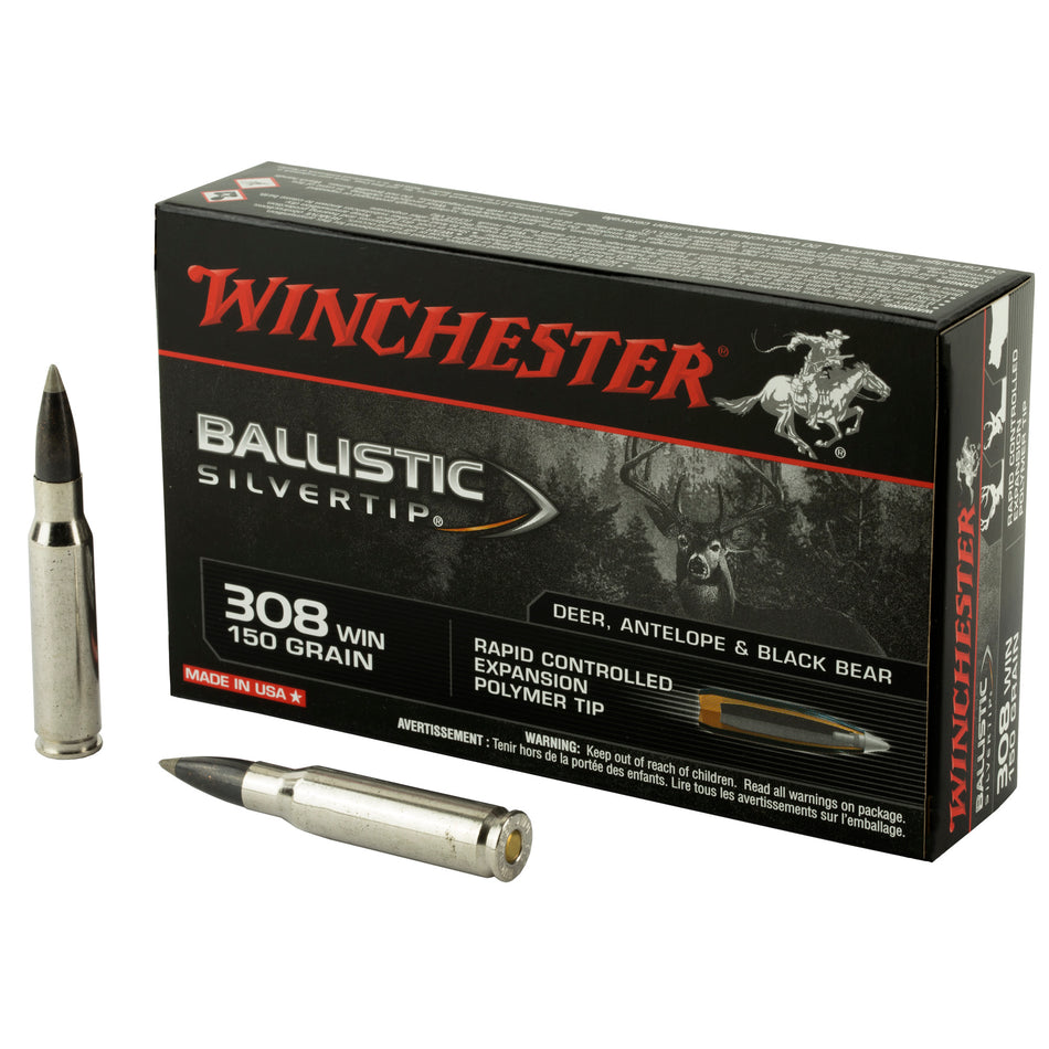 Winchester .308 Win / 7.62x51mm SBST308 Ballistic Silvertip Rapid Controlled Expansion Polymer Tip 150 Grain