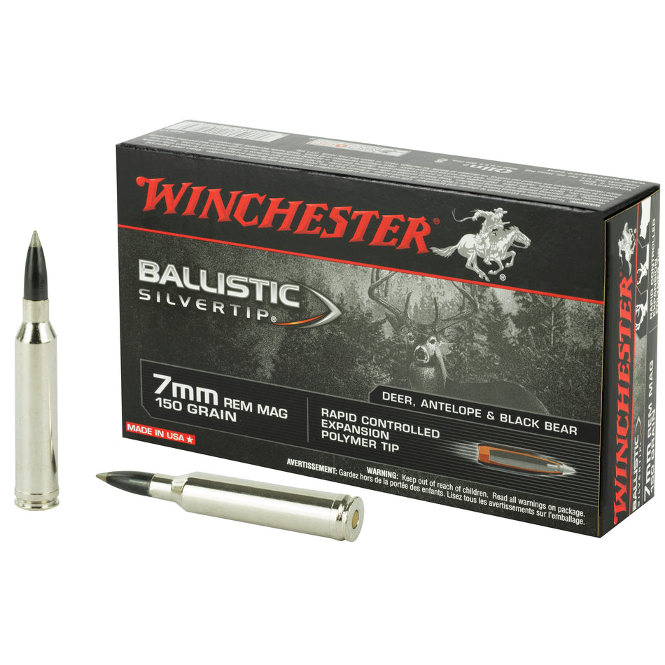 Winchester 7mm Remington Mag SBST7 Ballistic Silvertip Rapid Controlled Expansion Polymer Tip 150 Grain