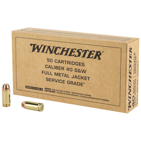 Winchester .40 S&W SG40W Service Grade Full Metal Jacket Flat Nose FMJFN 165 Grain