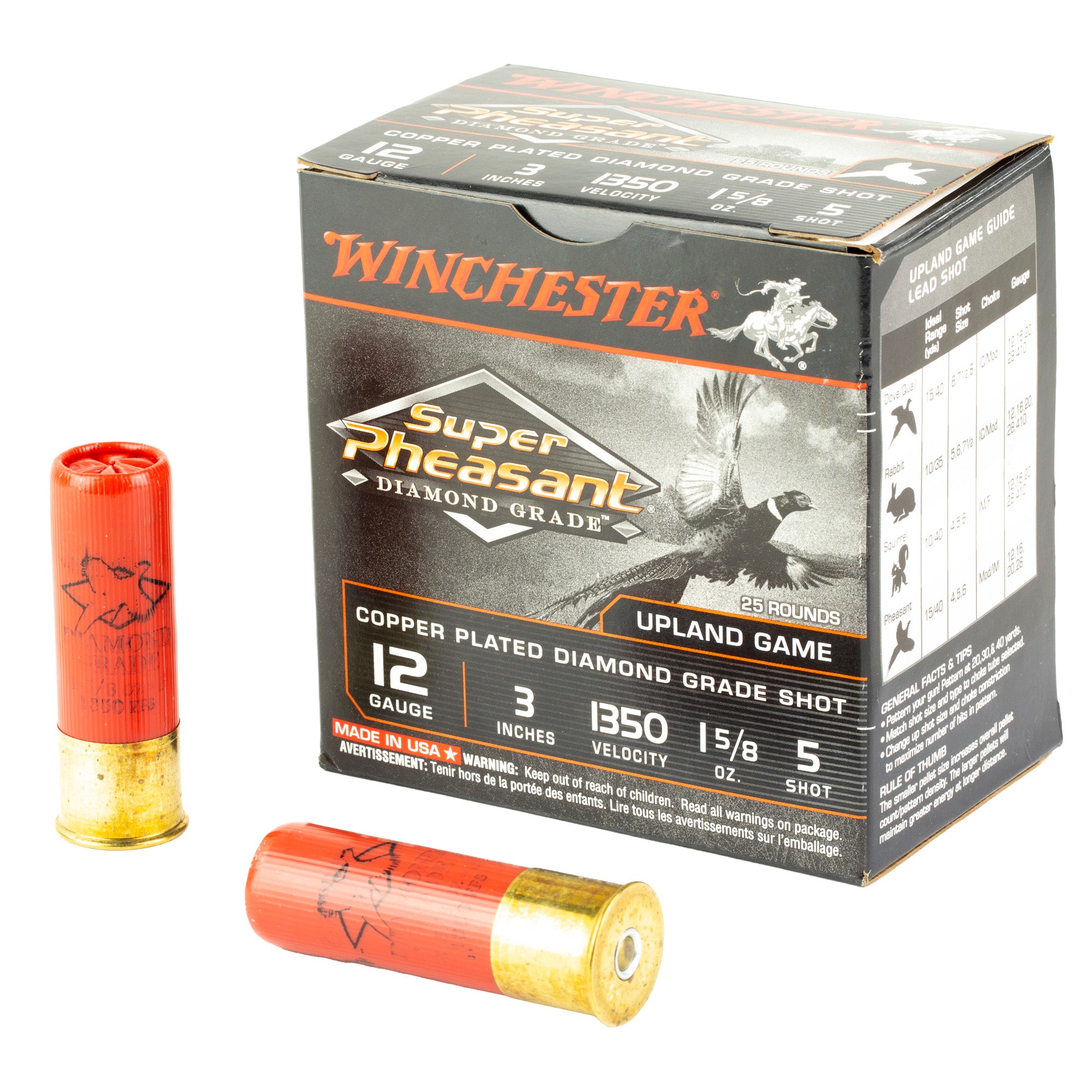 Winchester 12 Gauge SPDG1235 Super Pheasant Diamond Grade 3" 1-5/8oz 5 Shot