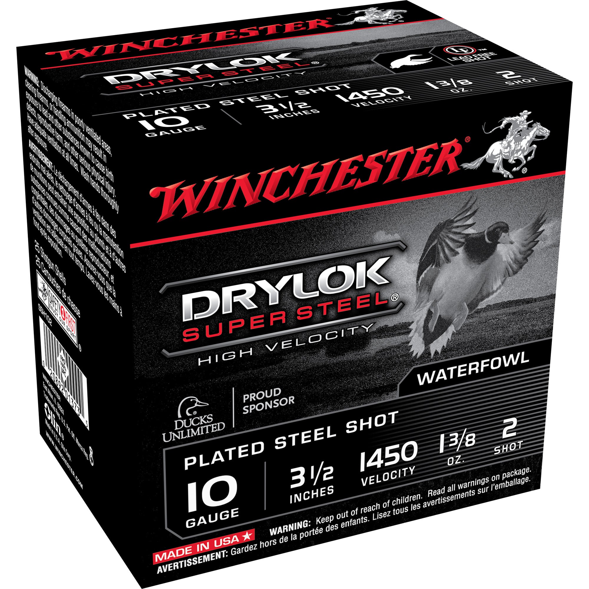 Winchester 10 Gauge SSH102 Drylok Super Steel High Velocity 3.5" 1-3/8oz 2 Shot