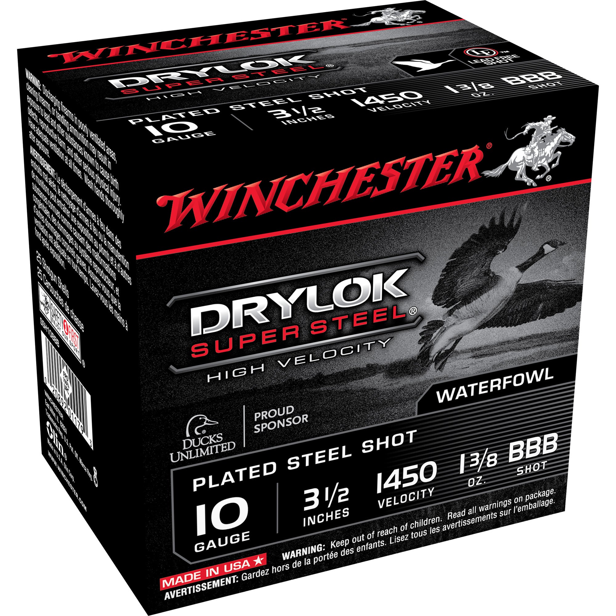 Winchester 10 Gauge SSH10BBB Drylok Super Steel High Velocity 3.5" 1-3/8oz Steel Shot