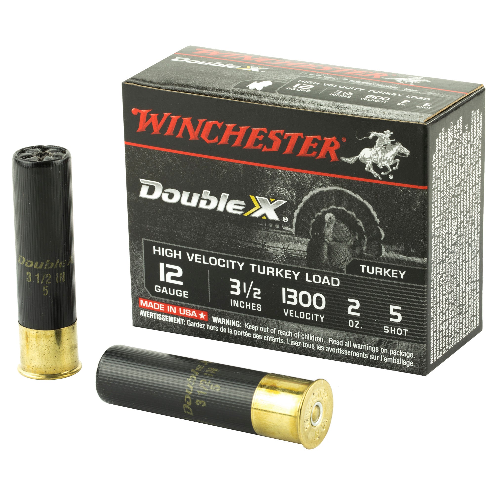 Winchester 12 Gauge STH12355 Double X High Velocity Turkey 3.5" 2oz 5 Shot