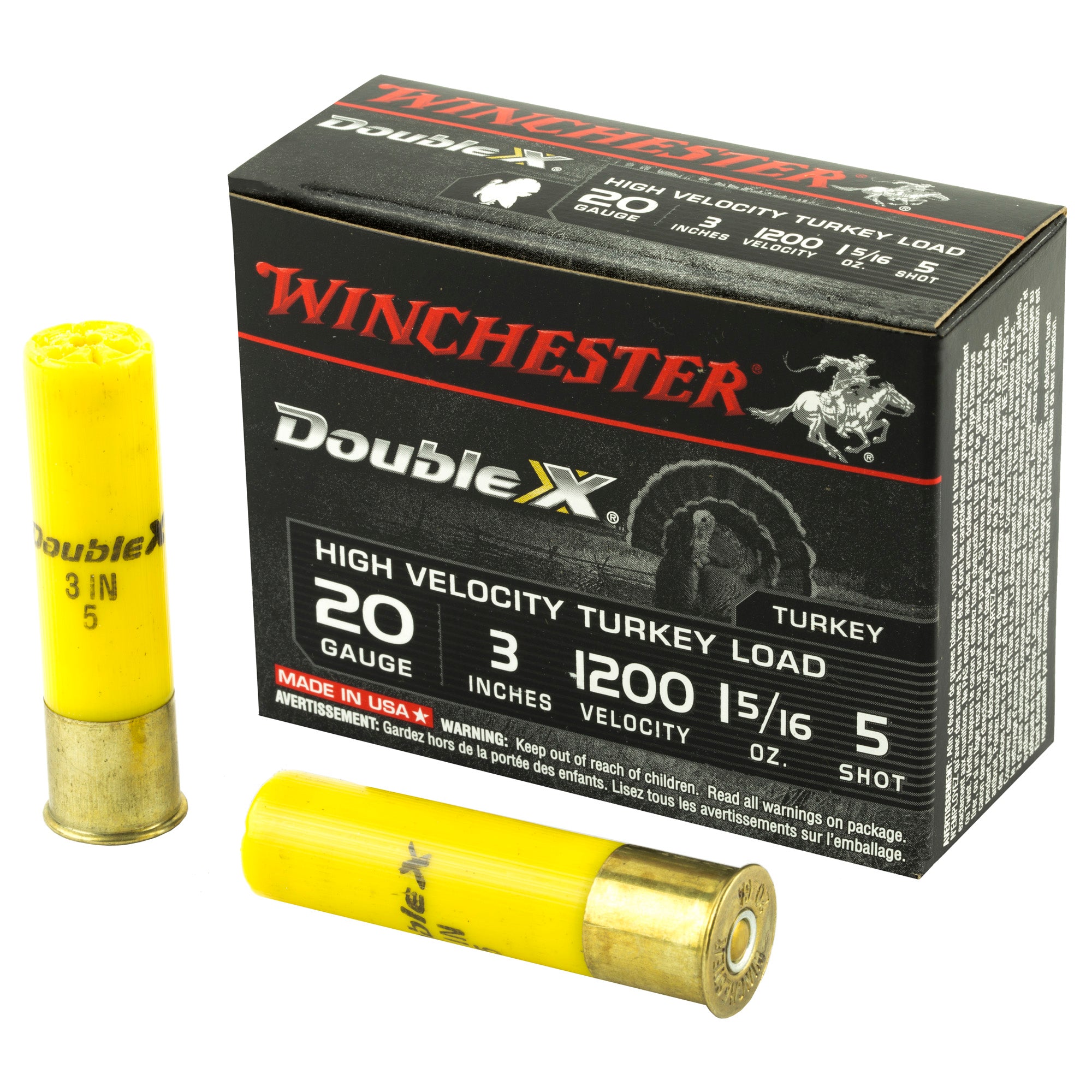 Winchester 20 Gauge STH2035 Double X High Velocity Turkey 3" 1-5/16oz 5 Shot