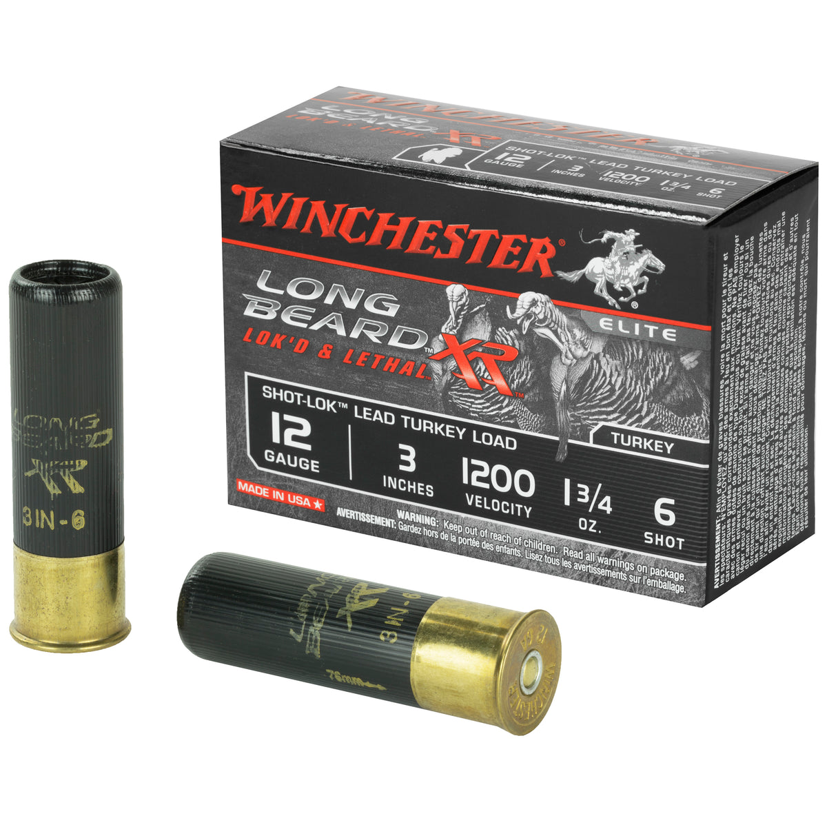 Winchester 12 Gauge STLB1236 Long Beard XR Shot-Lok 3" 1-3/4oz 6 Shot