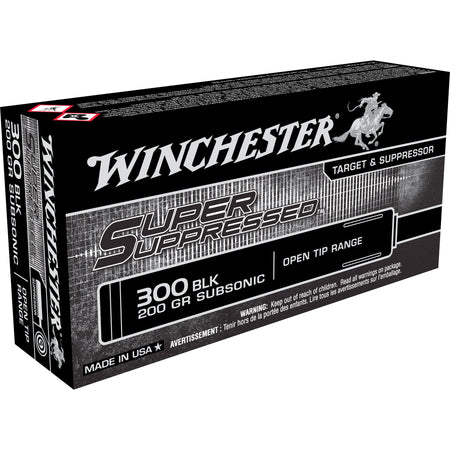 Winchester .300 AAC Blackout SUP300BLK Super Suppressed Open Tip Range 200 Grain