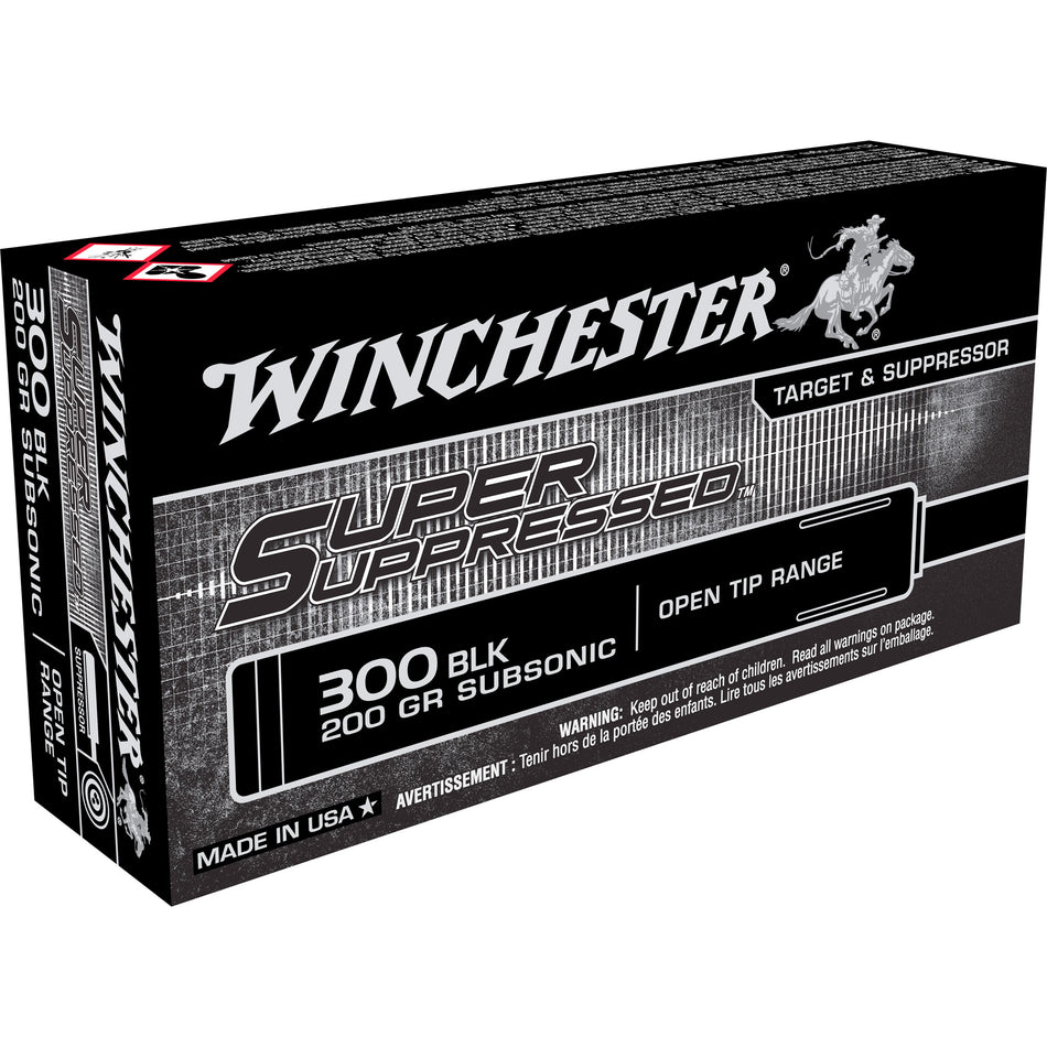 Winchester .300 AAC Blackout SUP300BLK Super Suppressed Open Tip Range 200 Grain