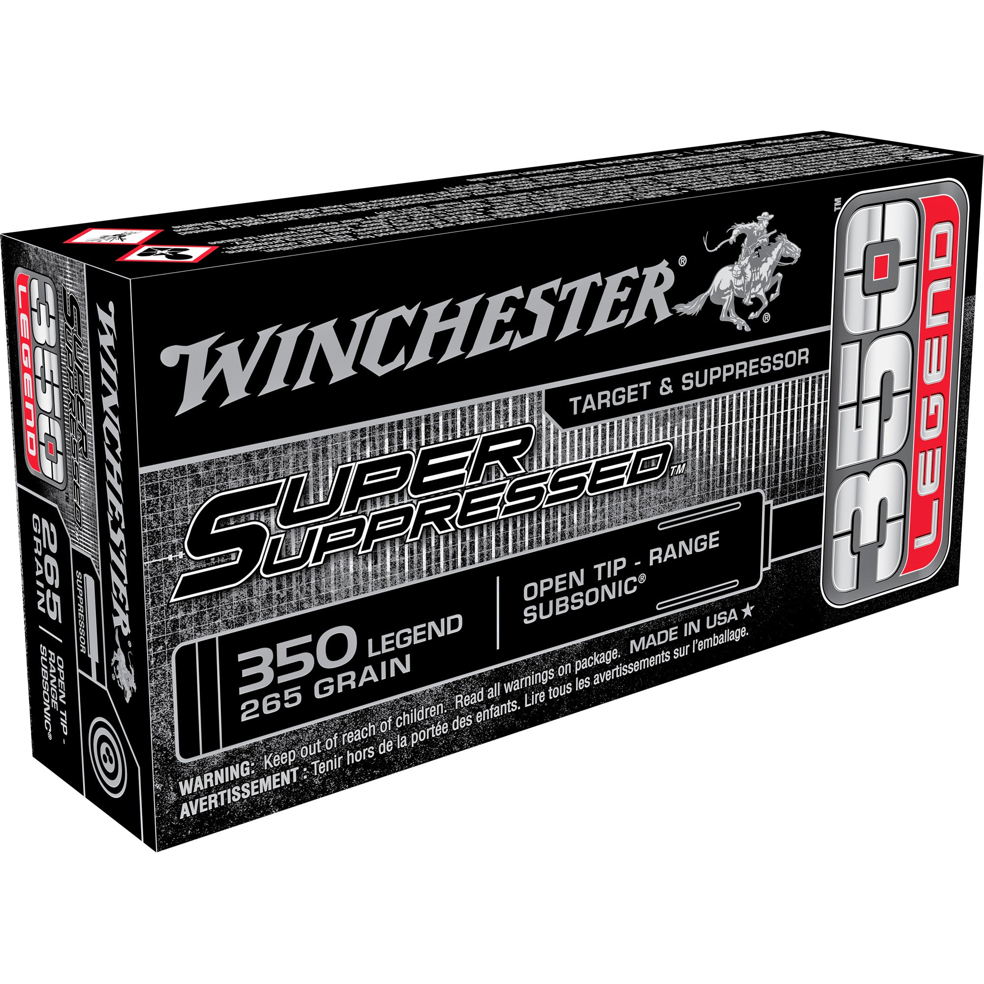 Winchester .350 Legend SUP350 Super Suppressed Open Tip Range 255 Grain