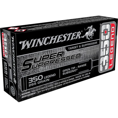 Winchester .350 Legend SUP350 Super Suppressed Open Tip Range 255 Grain