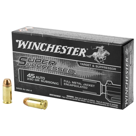 Winchester .45 ACP/Auto SUP45 Super Suppressed Encapsulated Full Metal Jacket 230 Grain