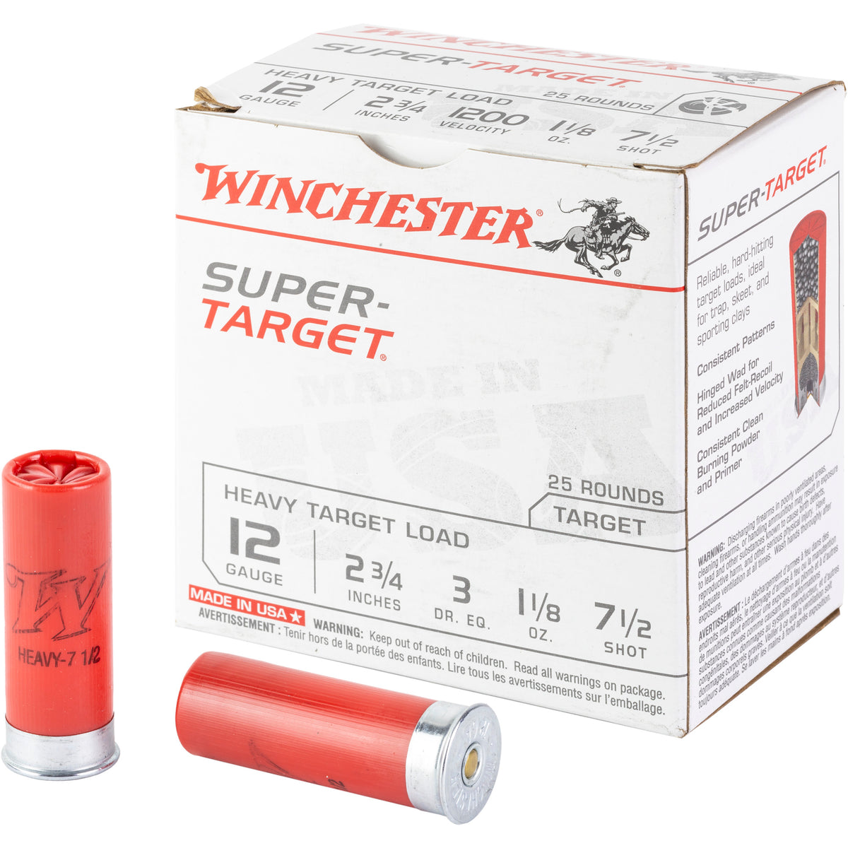 Winchester 12 Gauge TRGT12M7 Super-Target Heavy 2.75" 1-1/8oz 7.5 Shot
