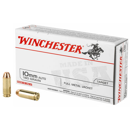 Winchester 10mm Auto USA10MM USA Full Metal Jacket Flat Nose FMJFN 180 Grain