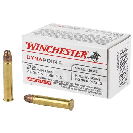 Winchester .22 WMR USA22M USA Dynapoint Copper Plated Hollow Point CPHP 45 Grain