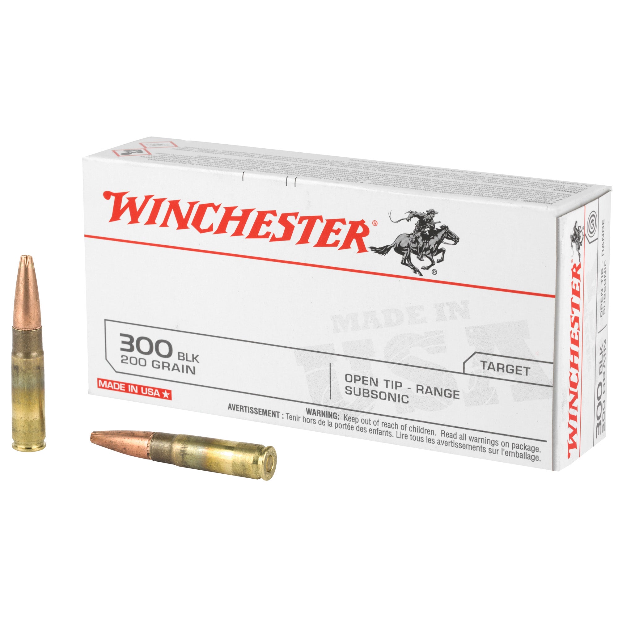 Winchester .300 AAC Blackout USA300BLKX USA Open Tip Range Subsonic 200 Grain
