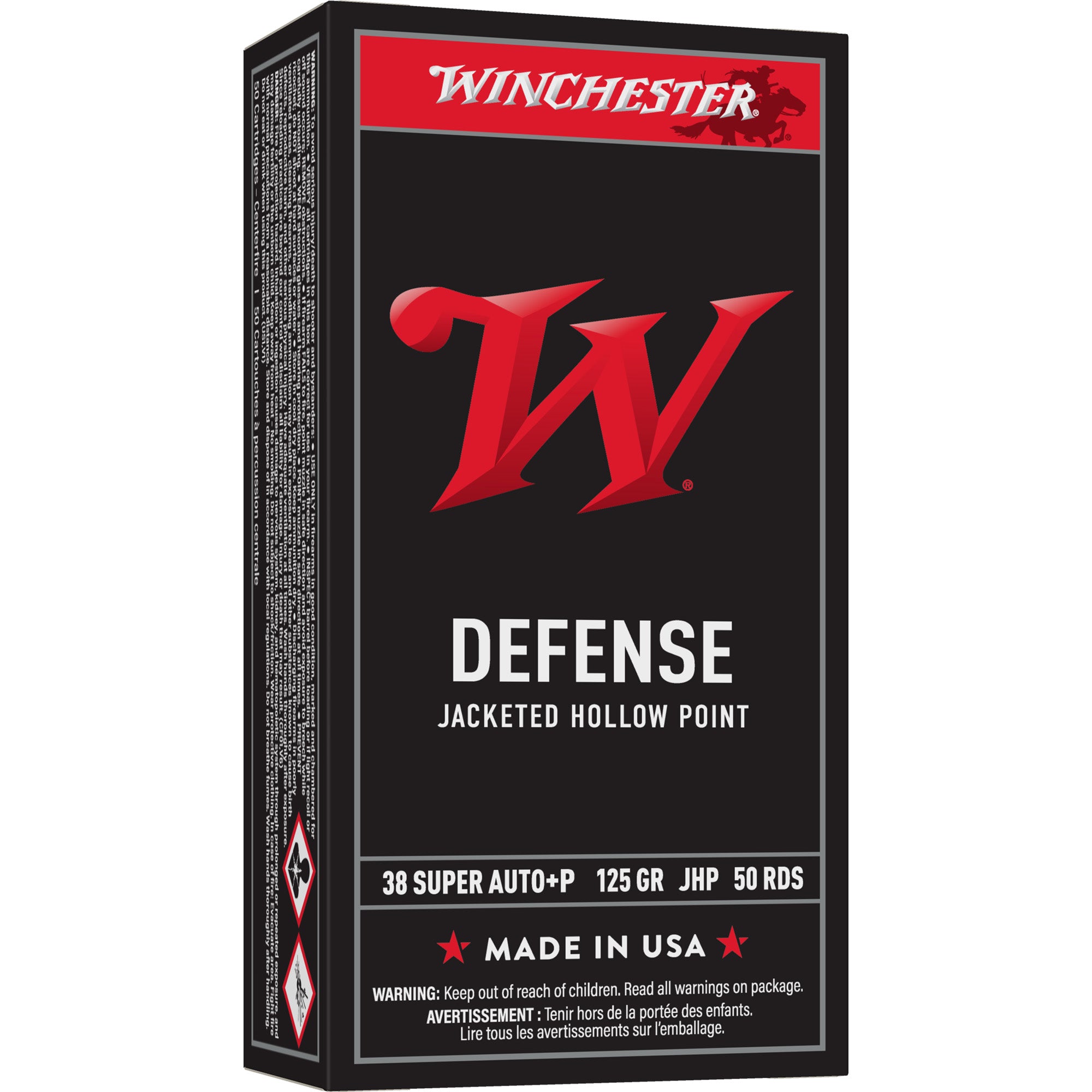 Winchester .38 Special USA38AJHP USA WHITE BOX Jacketed Hollow Point JHP 125 Grain