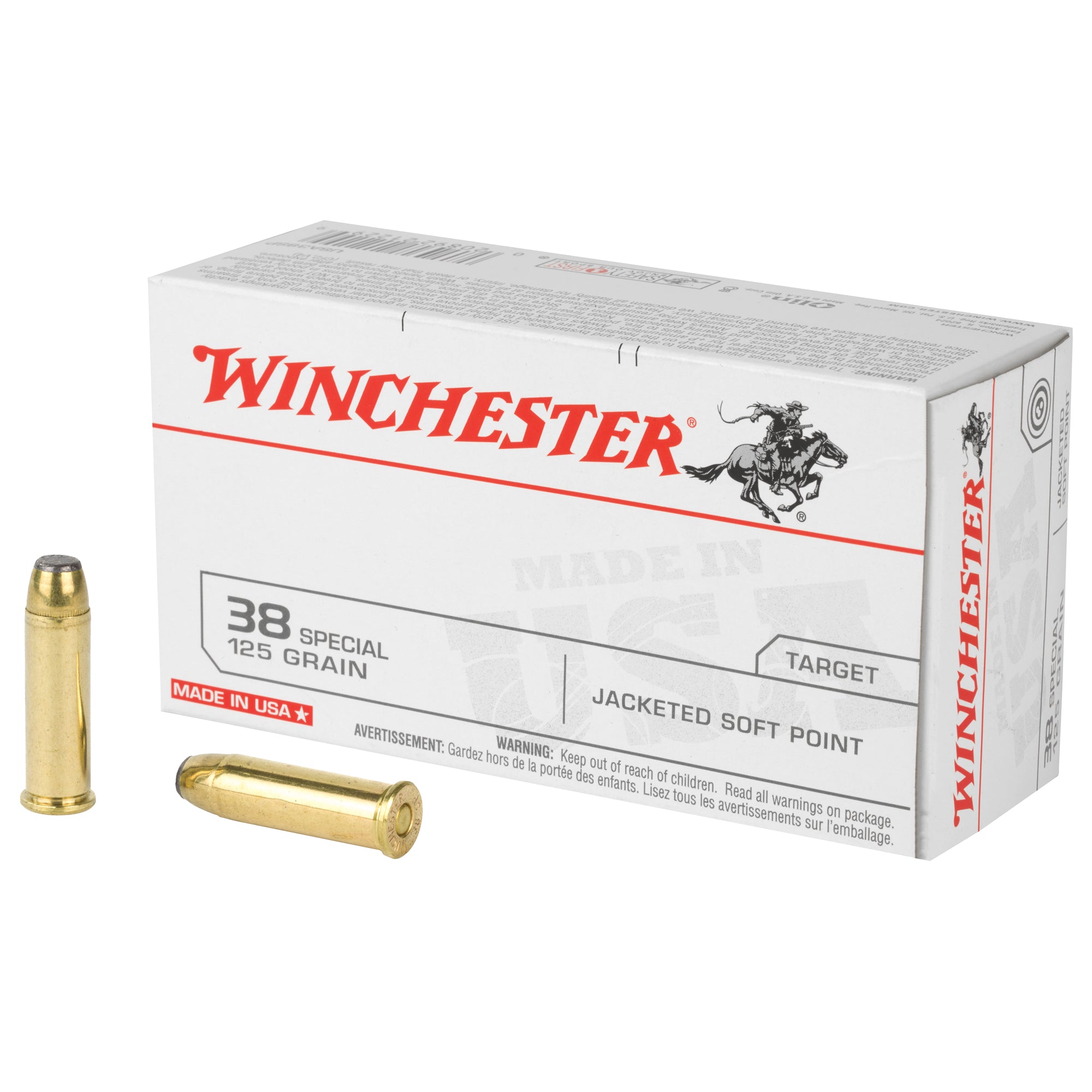 Winchester .38 Special USA38SP USA Jacketed Soft Point JSP 125 Grain