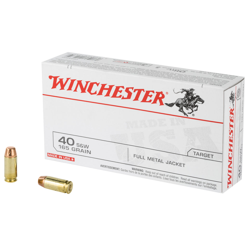 Winchester .40 S&W USA40SW USA Full Metal Jacket Flat Nose FMJFN 165 Grain
