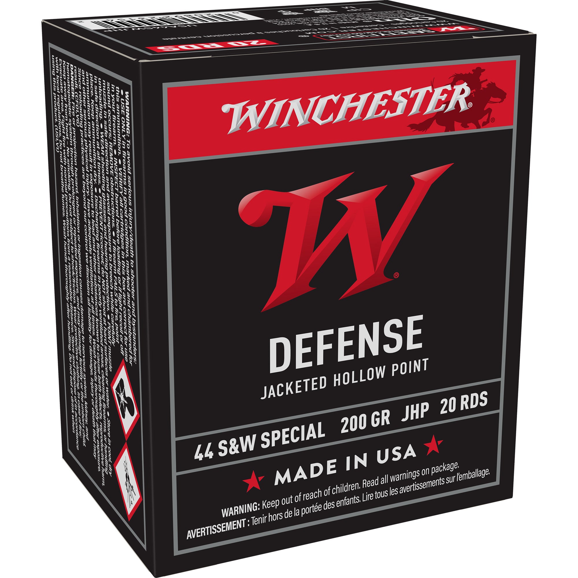 Winchester .44 S&W Special USA44SWJHP USA WHITE BOX Jacketed Hollow Point JHP 200 Grain