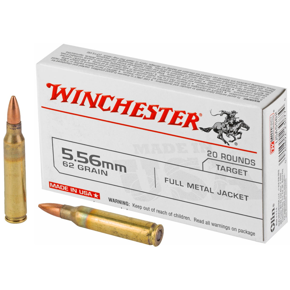 Winchester 5.56x45mm NATO USA5562 USA Full Metal Jacket FMJ 62 Grain