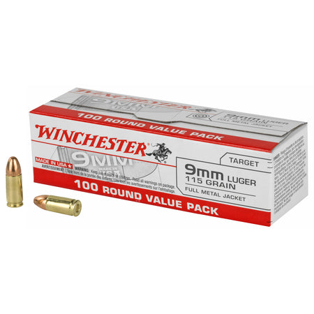 Winchester 9mm Luger/Parabellum USA9MMVPY USA Value Pack Full Metal Jacket FMJ 115 Grain