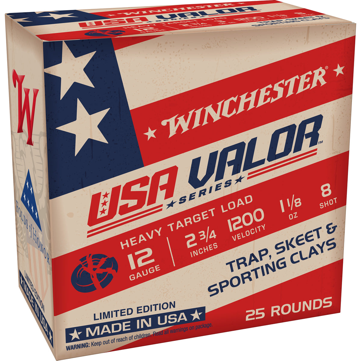 Winchester 12 Gauge USAV128 USA VALOR 2.75" 8 Shot
