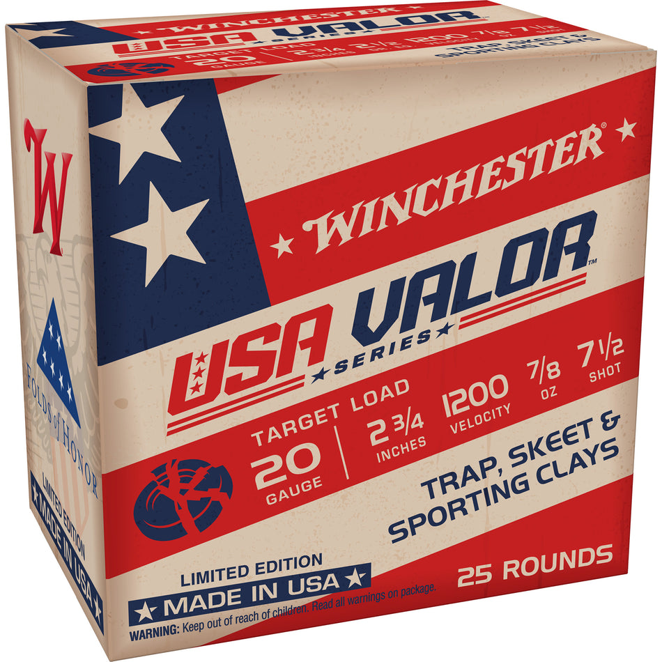 Winchester 20 Gauge USAV207 USA VALOR 020892232082 2.75" 7.5 Shot