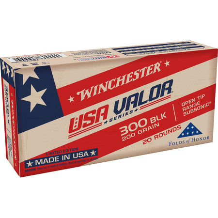 Winchester .300 AAC Blackout Rifle Ammo USA VALOR Open Tip OTM 200 grain 