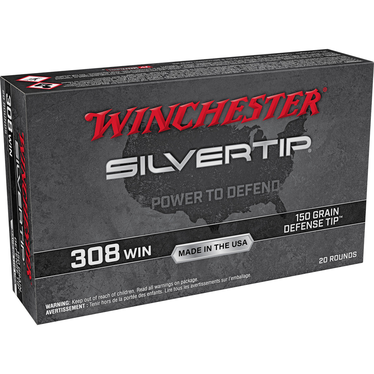 Winchester .308 Win / 7.62x51mm W308ST Silvertip Defense Tip 150 Grain