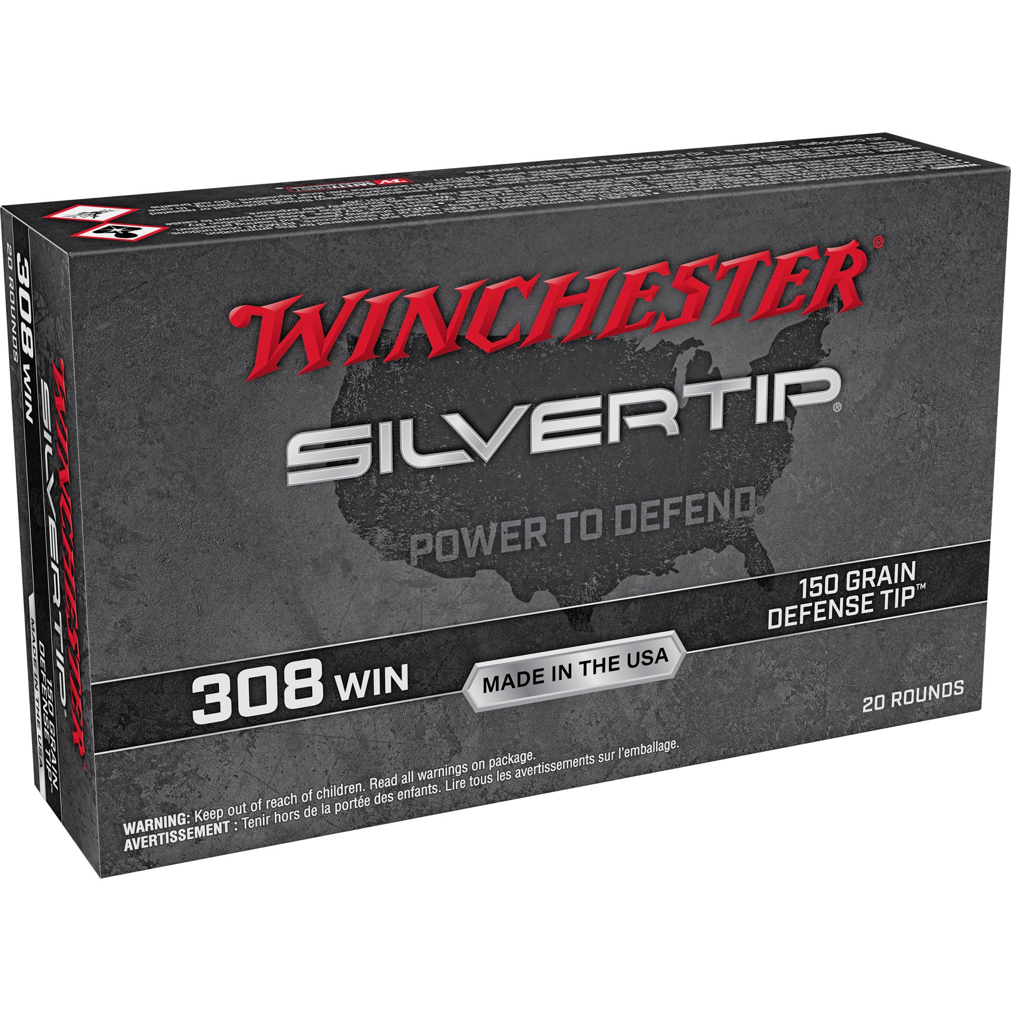 Winchester .308 Win / 7.62x51mm W308ST Silvertip Defense Tip 150 Grain