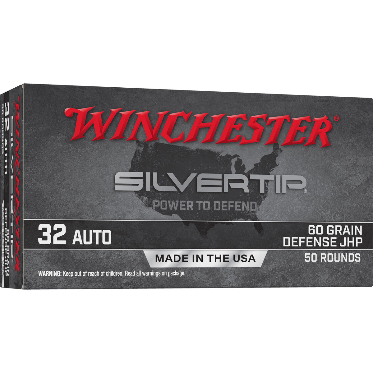 Winchester .32 ACP W32AST Silvertip Jacketed Hollow Point JHP 60 Grain