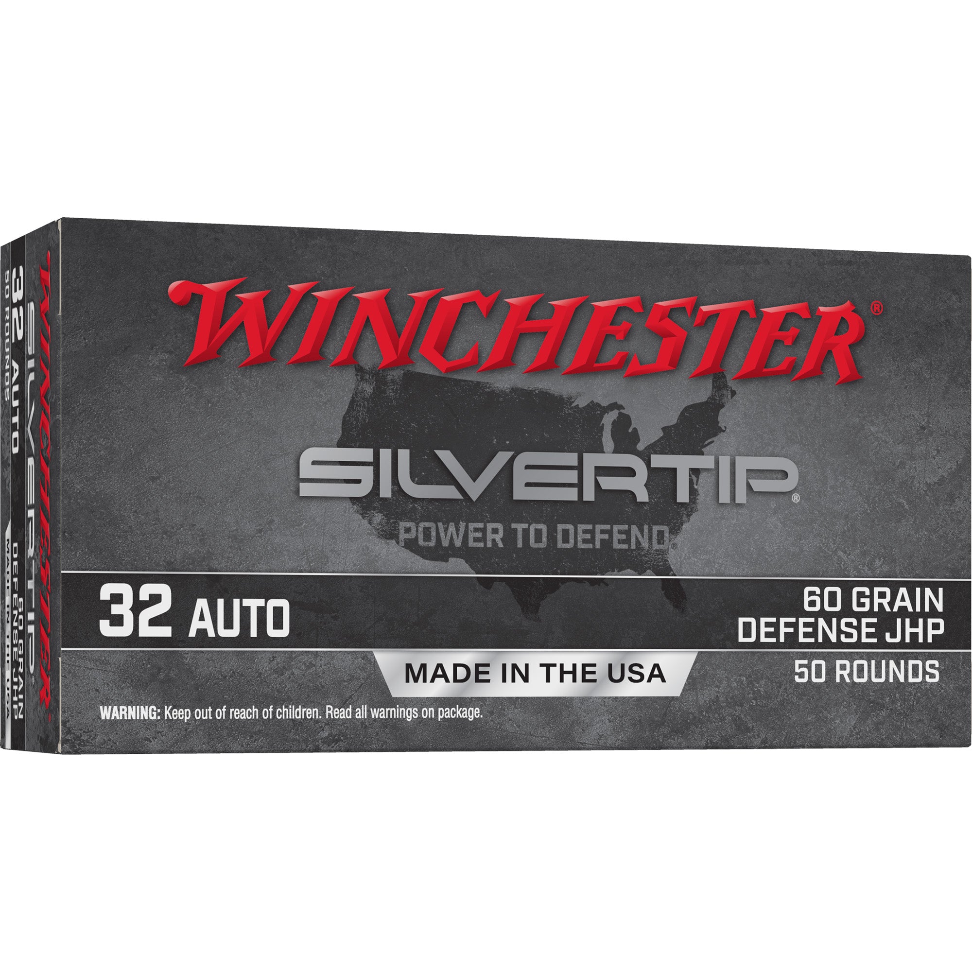 Winchester .32 ACP W32AST Silvertip Jacketed Hollow Point JHP 60 Grain